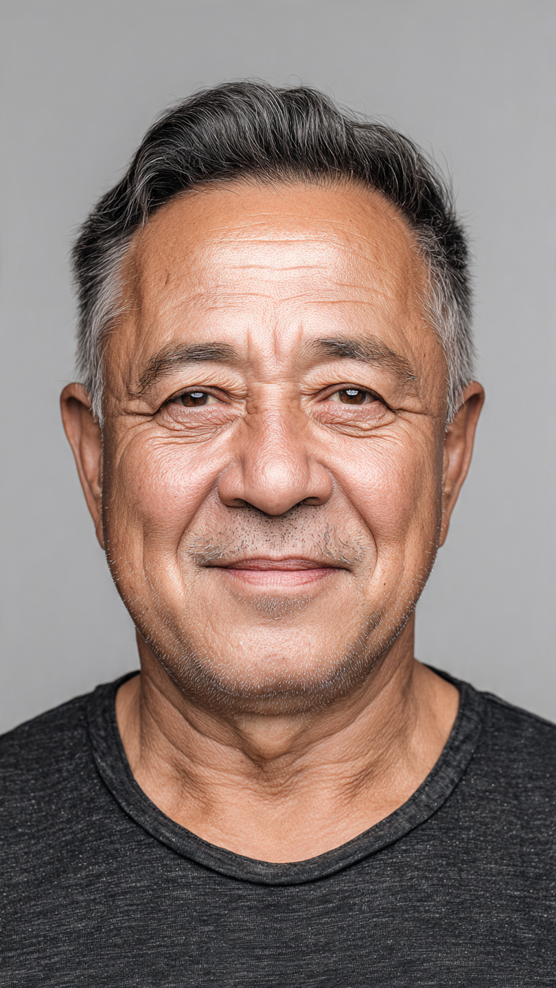 Haircuts for Men Over 50 with Round Faces