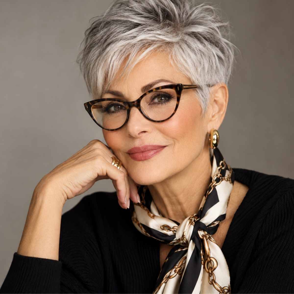 Flattering Short Haircuts for Women Over 60 with Glasses. - 5minutesready